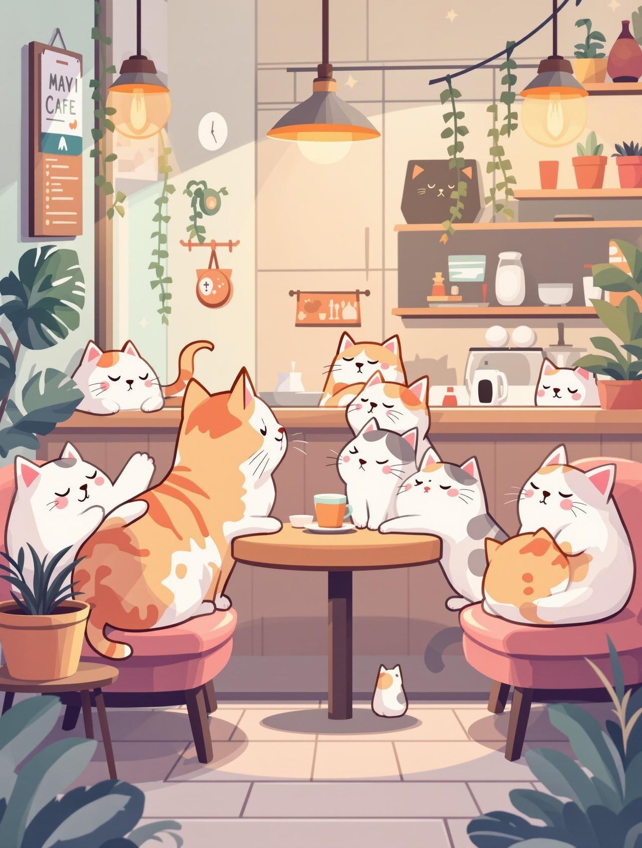 视频短剧 猫咪咖啡馆的午后 - 治愈日常动漫短剧