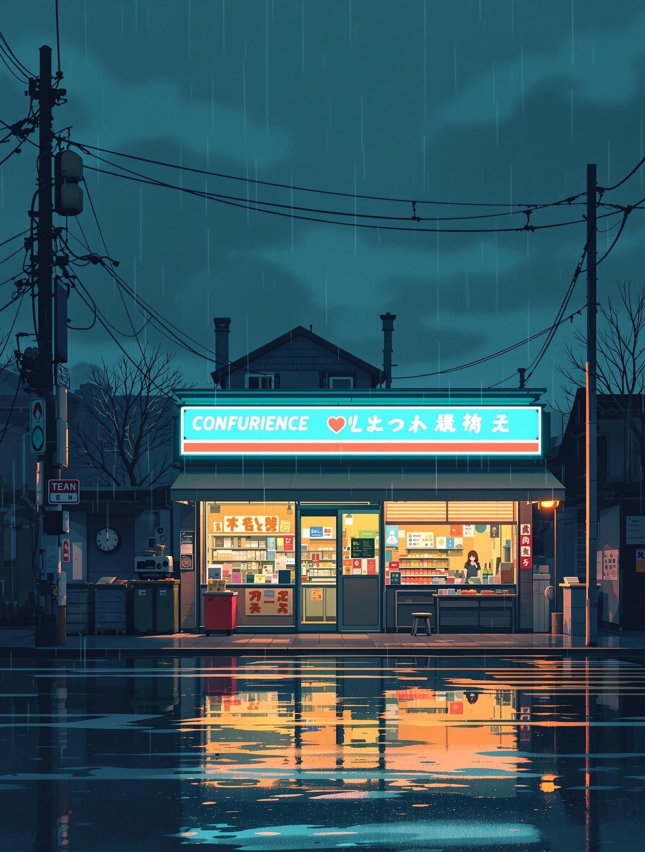 视频短剧 雨天和便利店 - 治愈日常动漫短剧